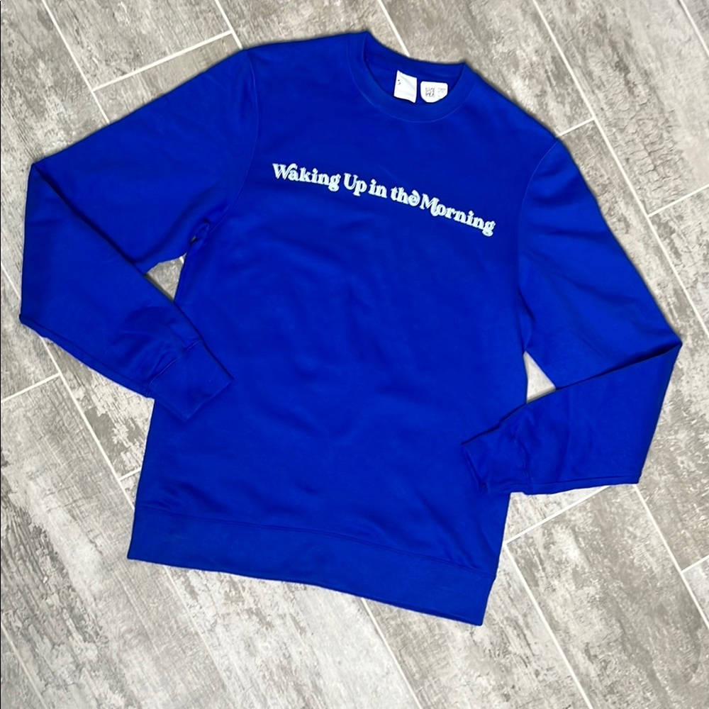 Unisex Blue Crewneck Graphic Sweatshirt